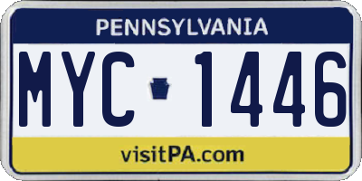 PA license plate MYC1446