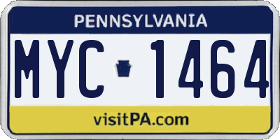 PA license plate MYC1464