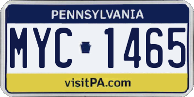 PA license plate MYC1465