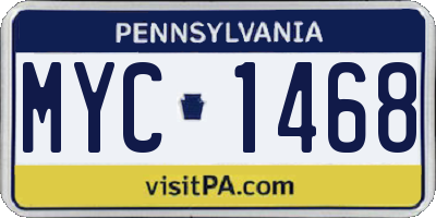 PA license plate MYC1468