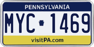PA license plate MYC1469