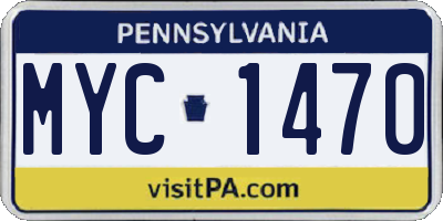 PA license plate MYC1470