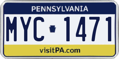 PA license plate MYC1471