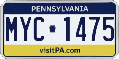 PA license plate MYC1475
