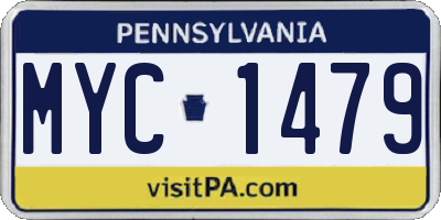 PA license plate MYC1479