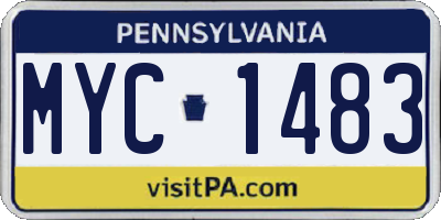 PA license plate MYC1483