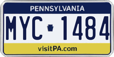PA license plate MYC1484