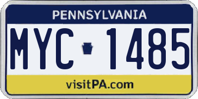 PA license plate MYC1485