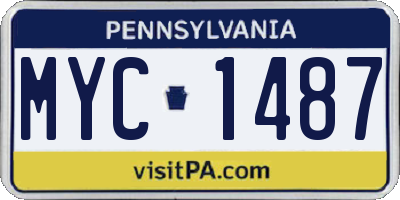 PA license plate MYC1487