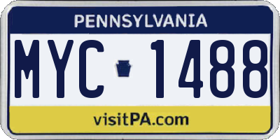 PA license plate MYC1488