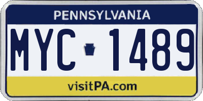 PA license plate MYC1489