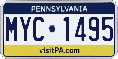 PA license plate MYC1495