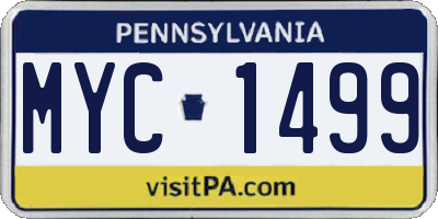 PA license plate MYC1499