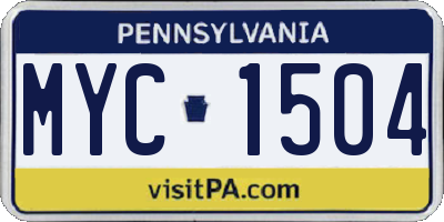 PA license plate MYC1504