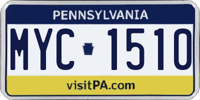 PA license plate MYC1510