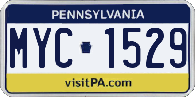 PA license plate MYC1529