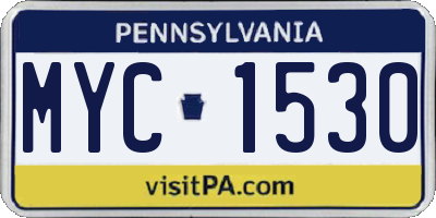 PA license plate MYC1530