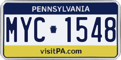 PA license plate MYC1548
