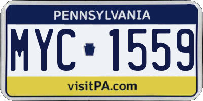 PA license plate MYC1559