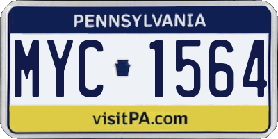 PA license plate MYC1564