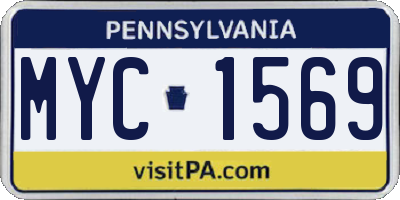 PA license plate MYC1569