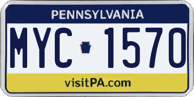 PA license plate MYC1570