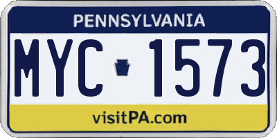 PA license plate MYC1573