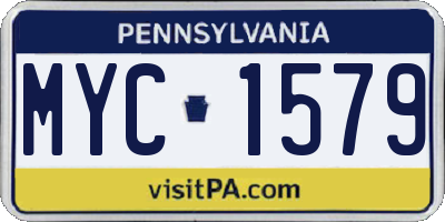PA license plate MYC1579