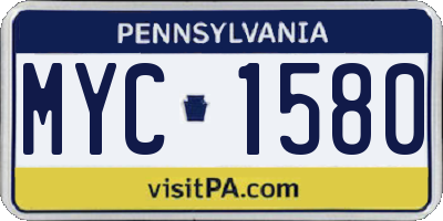 PA license plate MYC1580