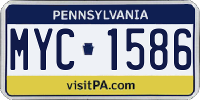 PA license plate MYC1586