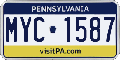 PA license plate MYC1587