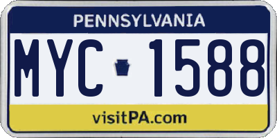 PA license plate MYC1588