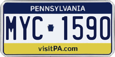 PA license plate MYC1590