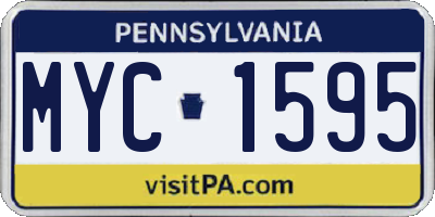 PA license plate MYC1595