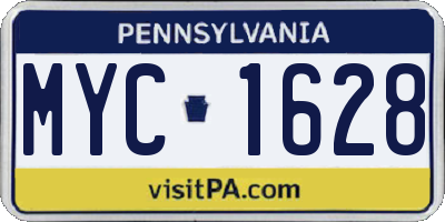 PA license plate MYC1628