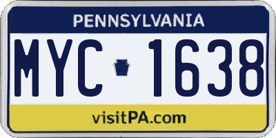 PA license plate MYC1638