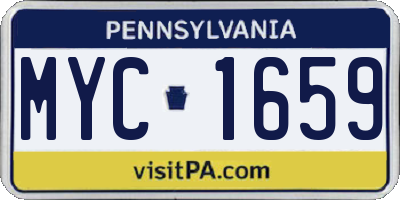 PA license plate MYC1659