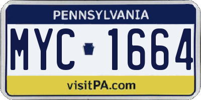 PA license plate MYC1664