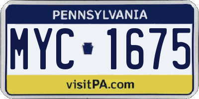 PA license plate MYC1675