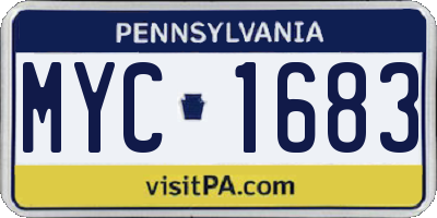 PA license plate MYC1683