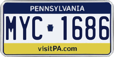 PA license plate MYC1686