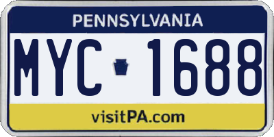 PA license plate MYC1688