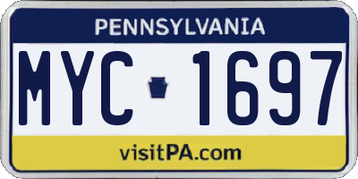 PA license plate MYC1697