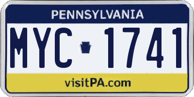 PA license plate MYC1741