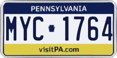 PA license plate MYC1764