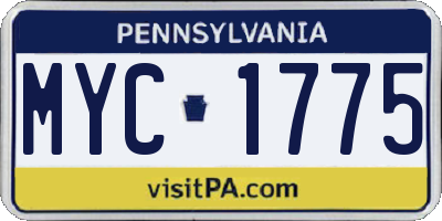 PA license plate MYC1775