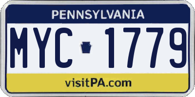 PA license plate MYC1779