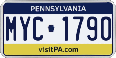 PA license plate MYC1790