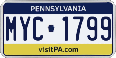 PA license plate MYC1799