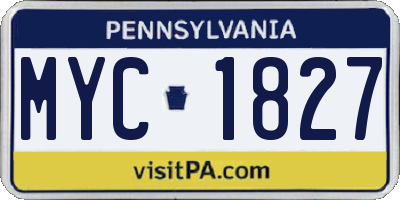 PA license plate MYC1827